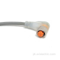 Conector de sensor fêmea de 4 pinos M12 com led